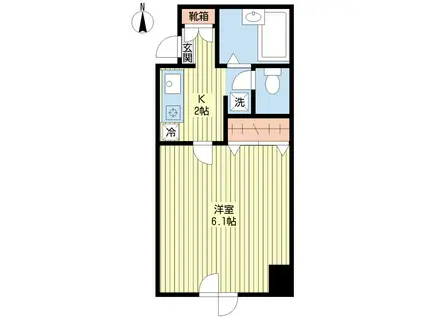 ソルレヴェンテ(1K/3階)の間取り写真