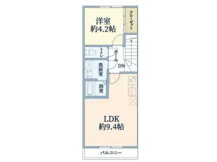 リヴェール八乙女II(1LDK/2階)の間取り写真