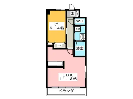 パークアレー川口(1LDK/4階)の間取り写真