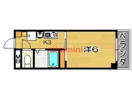 ドロメンスカセ三番館(1K/4階)の間取り写真