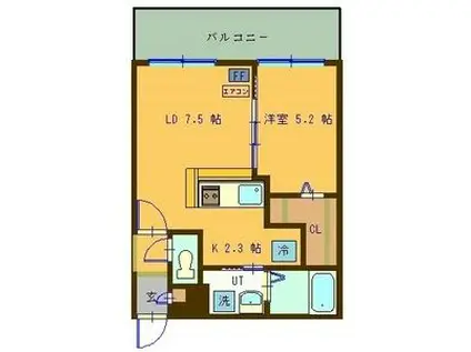 サンコート円山ガーデンヒルズ(1LDK/4階)の間取り写真