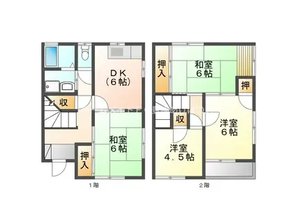 メゾン尾崎(4DK/1階)の間取り写真