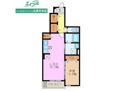 グラン ヒル 山荘(1LDK/1階)の間取り写真