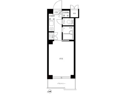 ルーブル世田谷(1K/2階)の間取り写真