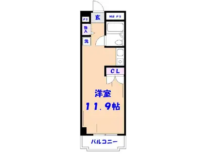 宍倉ビル(ワンルーム/5階)の間取り写真
