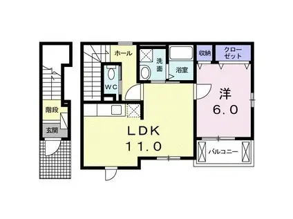 マイクレインIII(1LDK/2階)の間取り写真