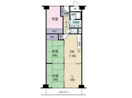 シャルマンコーポ草津(3LDK/3階)の間取り写真