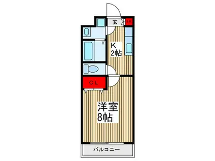 フローレンスFG(1K/4階)の間取り写真