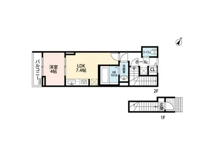 LILFE(1LDK/2階)の間取り写真