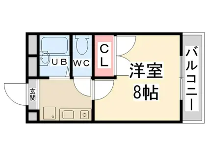 南花屋敷エイティーンハウス(1K/2階)の間取り写真