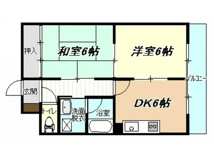 LIFE HOUSEビル(2DK/2階)の間取り写真