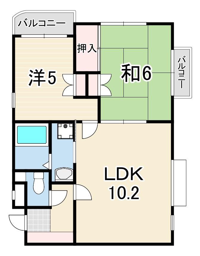 ラ・メゾン・クレール(2LDK/1階)の間取り写真