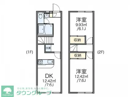 レオパレスHAPPY ISLAND II(2DK/1階)の間取り写真