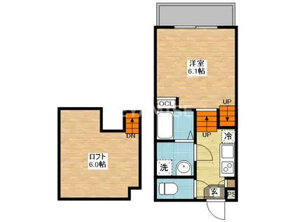 デ・クメール永昌町(1SK/1階)の間取り写真