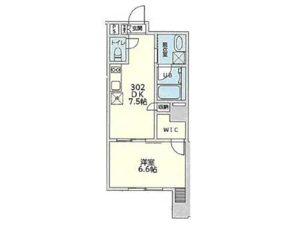 レジデンスセゾン子安(1DK/3階)の間取り写真