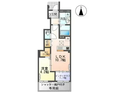 RICHESSE(1LDK/1階)の間取り写真