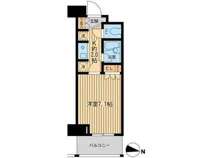 エコロジー東陽町プロセンチュリ(1K/7階)の間取り写真