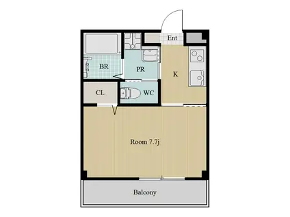 ピース・ルーチェ(1K/1階)の間取り写真