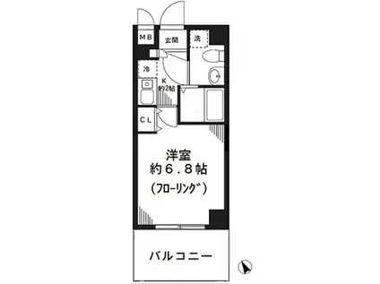 パティホームズ一口坂(1K/6階)の間取り写真