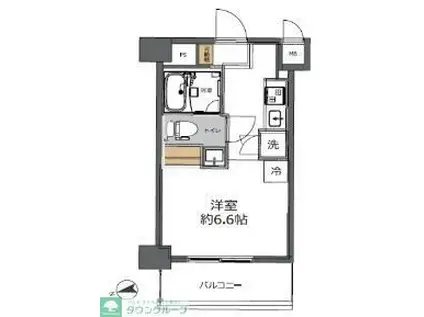 ステラコート横浜白楽(1K/2階)の間取り写真