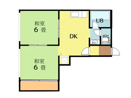 アルファ仙台(2DK/1階)の間取り写真