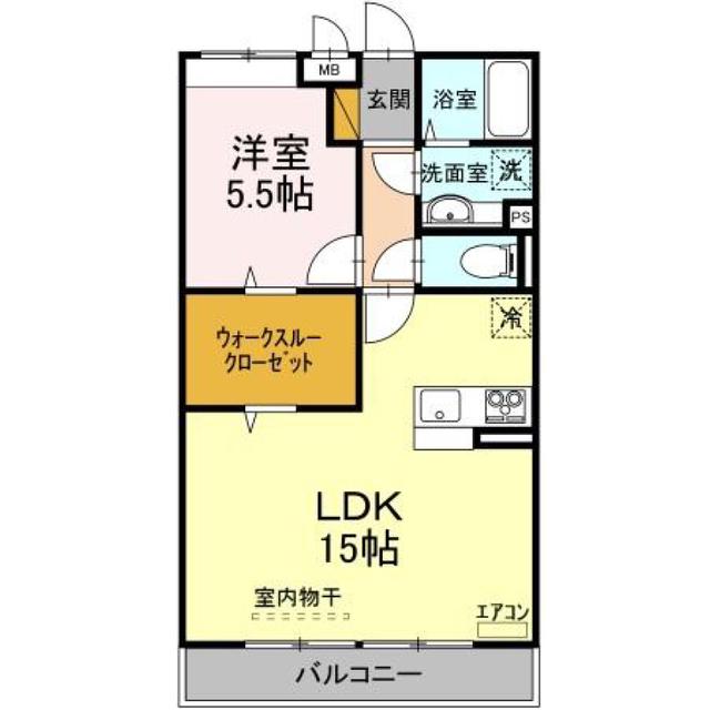 メゾンシャルマン(1LDK/2階)の間取り写真