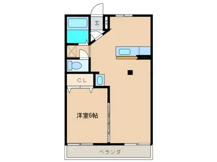 ヴェイル松代A(1LDK/1階)の間取り写真