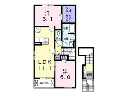 MIRAI.F(2LDK/2階)の間取り写真