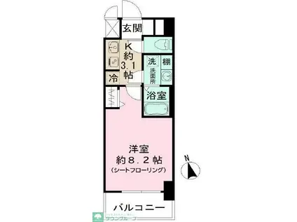 N-STAGE SAGAMINOエヌステージサガミノ(1K/4階)の間取り写真