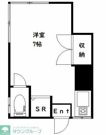 パンセA(ワンルーム/1階)の間取り写真