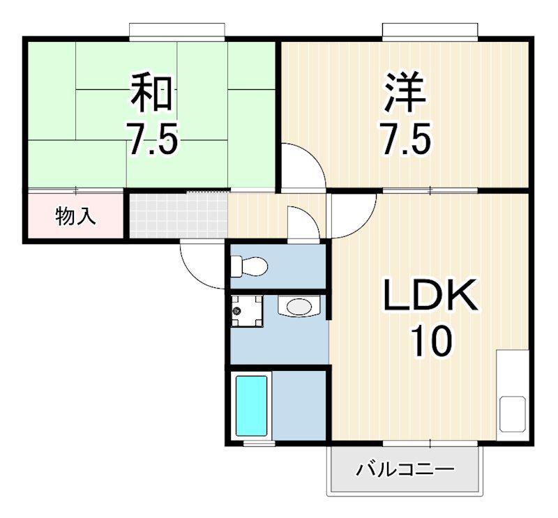 ルポゼ武庫之荘 Ⅰ(2LDK/1階)の間取り写真