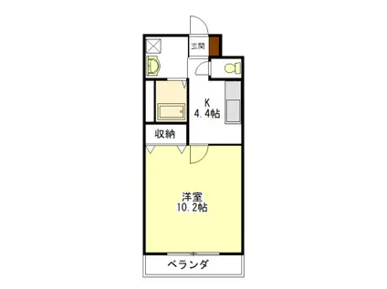 サクラ―レ(1K/3階)の間取り写真