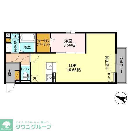 グランサントビー(1LDK/2階)の間取り写真