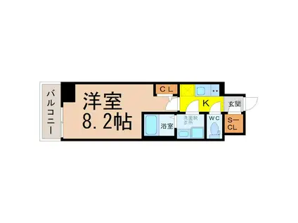 エスリード金山プルミエ(1K/10階)の間取り写真