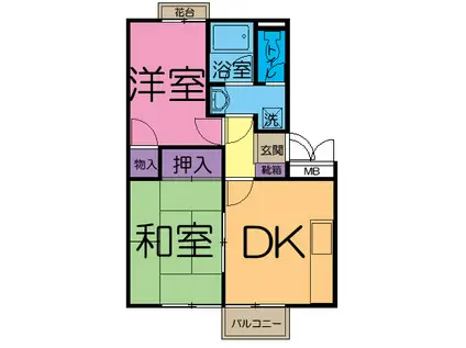 アドミラブール(2DK/3階)の間取り写真