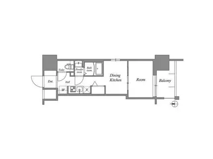 オーパスホームズ川口(1DK/2階)の間取り写真