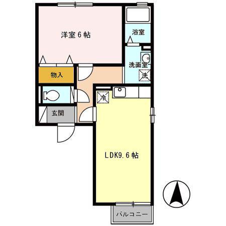クラレンスホワイト I・II(1LDK/2階)の間取り写真