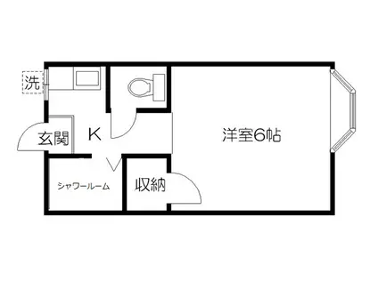 ミートハイツ(1K/2階)の間取り写真