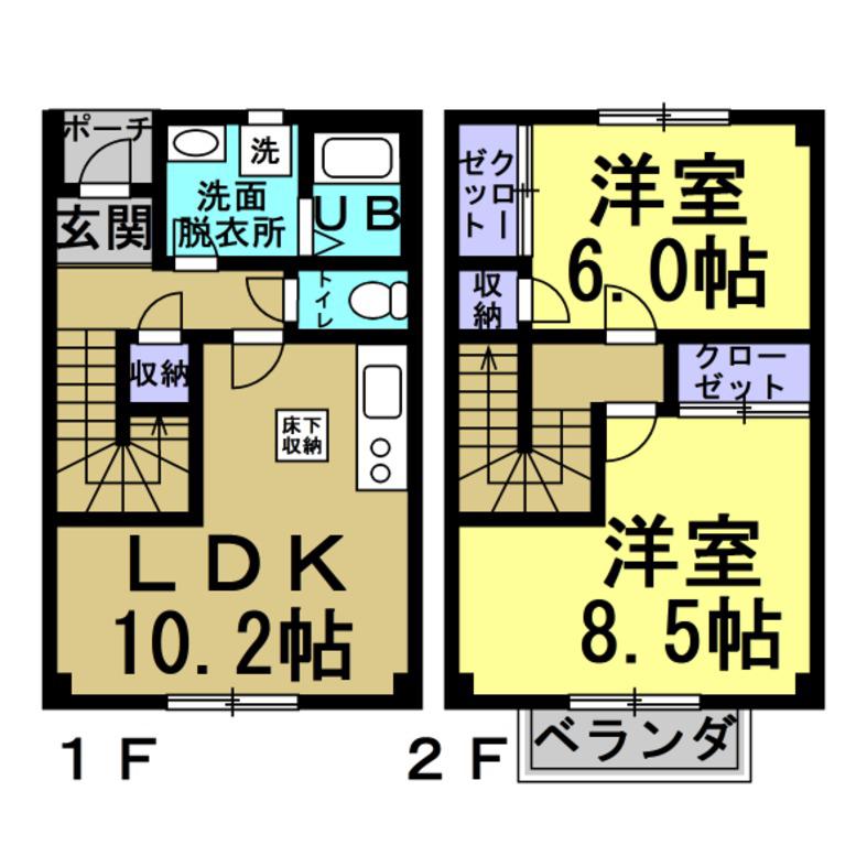 BRANCHE`RINNE C棟(2LDK/1階)の間取り写真