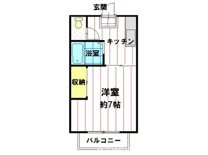ハイツ風間(1K/1階)の間取り写真