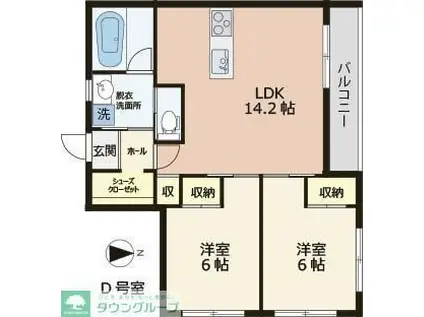 VIEW新小平(2LDK/3階)の間取り写真