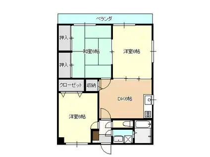 メゾンFKM(3DK/3階)の間取り写真