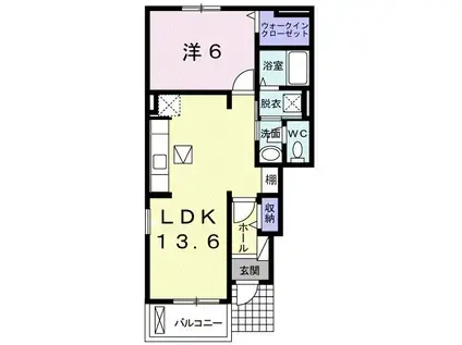 ラヴィーンI(1LDK/1階)の間取り写真