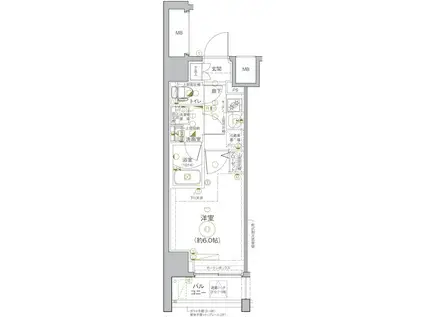 LEA MARKS横濱弐番館(1K/5階)の間取り写真