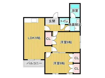 久嶋ハイム(2LDK/2階)の間取り写真