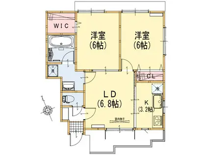 サニーグレイス(2LDK/1階)の間取り写真