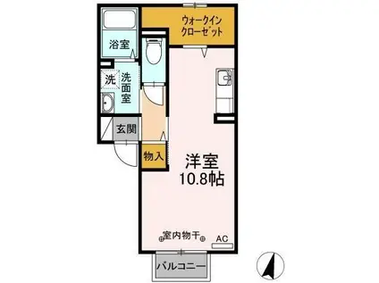 サニーハウス東 C(ワンルーム/2階)の間取り写真