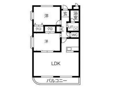 フォレスタ社が丘(2LDK/3階)の間取り写真