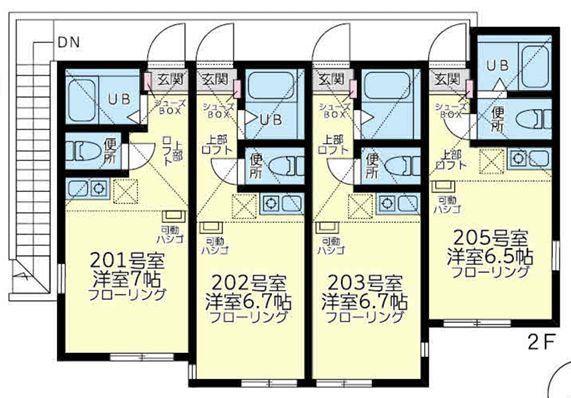 ユナイト三ッ沢マイルストーン(ワンルーム/2階)の間取り写真
