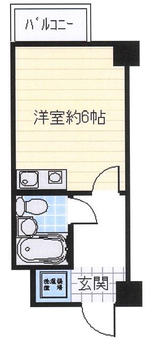 サンビルダー朝霧(ワンルーム/2階)の間取り写真